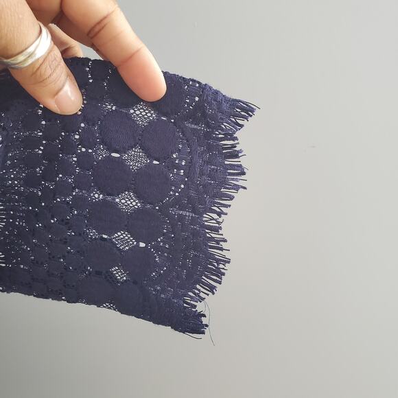 Established 1962 Women's Navy Blue Lace Overlay Shift Dress 12P - Picture 6 of 9